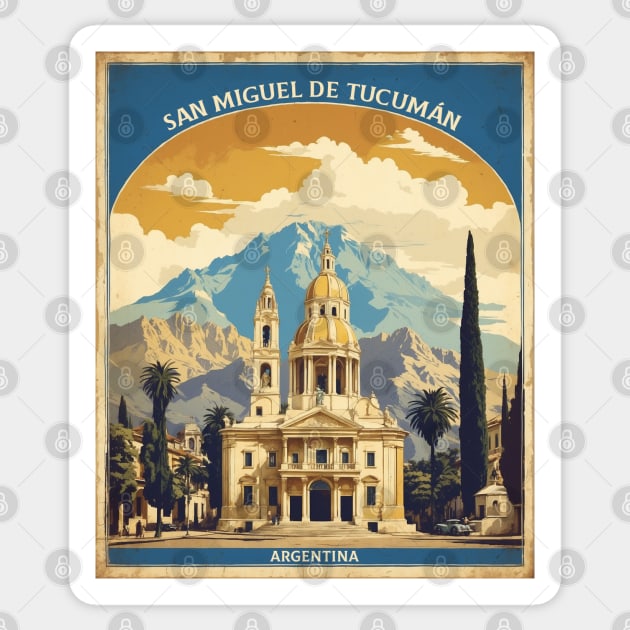 San Miguel de Tucuman Argentina Vintage Tourism Poster Sticker by TravelersGems